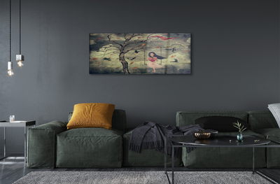 Acrylglasbilder Rock wolken tochter baum vögel