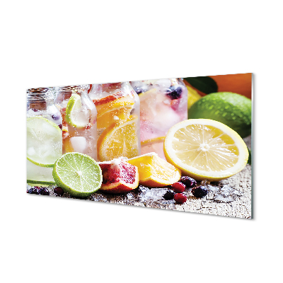 Acrylglasbilder Fruchtcocktail eis gläser