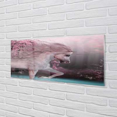 Acrylglasbilder Unicorn see bäume