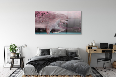 Acrylglasbilder Unicorn see bäume