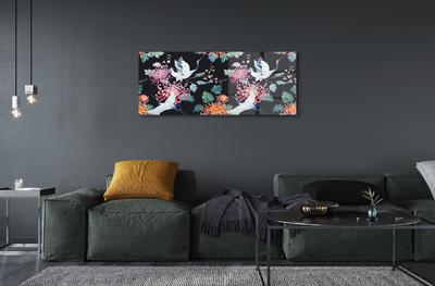 Acrylglasbilder Vögel mit blumen