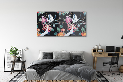 Acrylglasbilder Vögel mit blumen