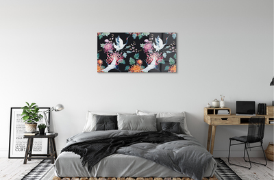 Acrylglasbilder Vögel mit blumen