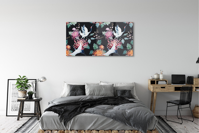 Acrylglasbilder Vögel mit blumen