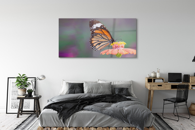 Acrylglasbilder Schmetterling farbige blumen