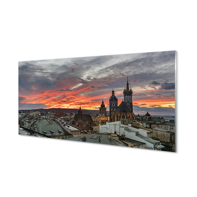 Acrylglasbilder Sunset panorama krakow