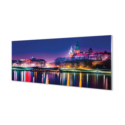 Acrylglasbilder Krakow river city nacht