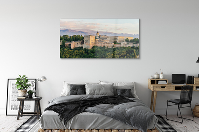 Acrylglasbilder Spanien castle mountain forest