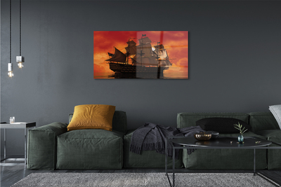 Acrylglasbilder Der himmel orange meer schiff