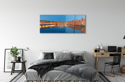 Acrylglasbilder Italien brücken gebäude fluss nacht