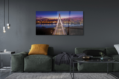 Acrylglasbilder Brücke panorama-fluss warschau