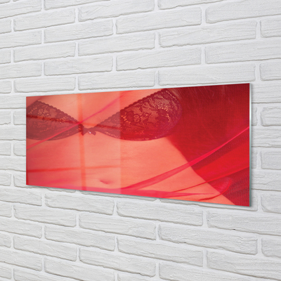Acrylglasbilder Frau im roten tüll