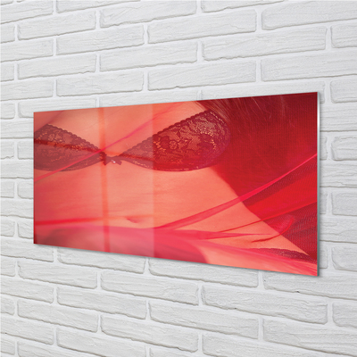 Acrylglasbilder Frau im roten tüll