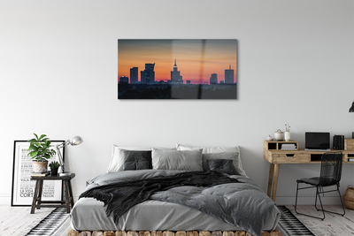 Acrylglasbilder Sunset panorama von warschau