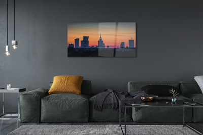 Acrylglasbilder Sunset panorama von warschau