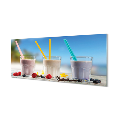 Acrylglasbilder Glas strohhalme mit farbigem cocktail