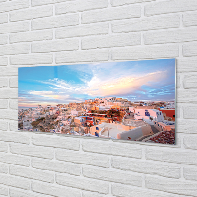 Acrylglasbilder Griechenland panorama sonnenuntergang stadt sonne