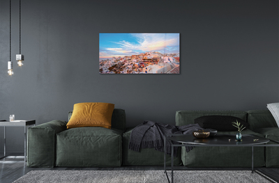 Acrylglasbilder Griechenland panorama sonnenuntergang stadt sonne
