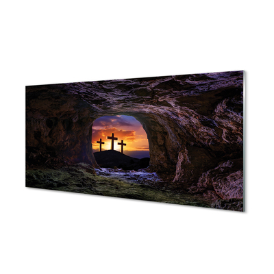 Acrylglasbilder Sonnenuntergang kreuz sonne