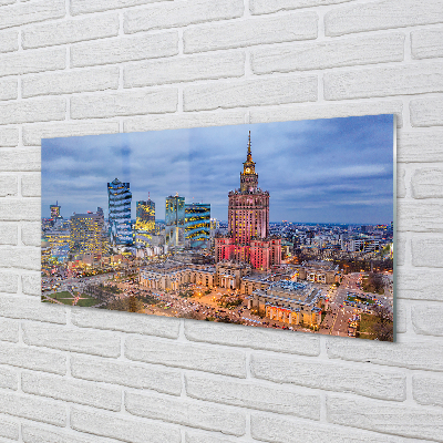 Acrylglasbilder Warschau panorama sonnenuntergang