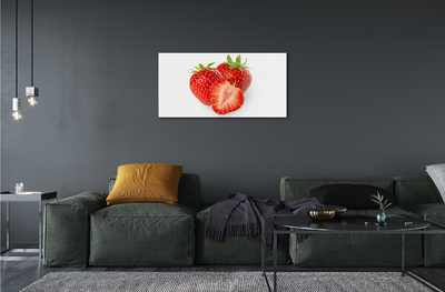 Acrylglasbilder Erdbeeren auf weißen hintergrund