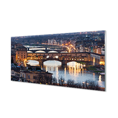 Acrylglasbilder Italien fluss nacht bridges