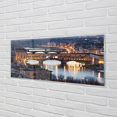 Acrylglasbilder Italien fluss nacht bridges