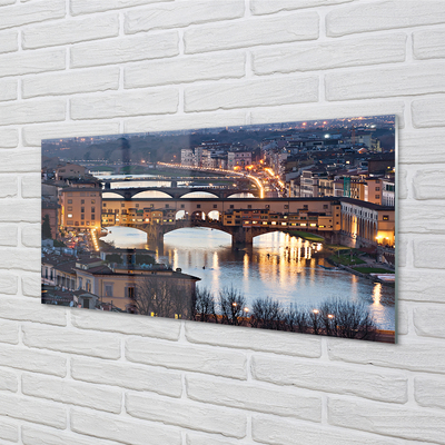 Acrylglasbilder Italien fluss nacht bridges