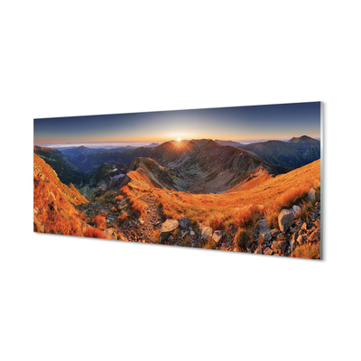 Acrylglasbilder Sonnenuntergang bergsonne