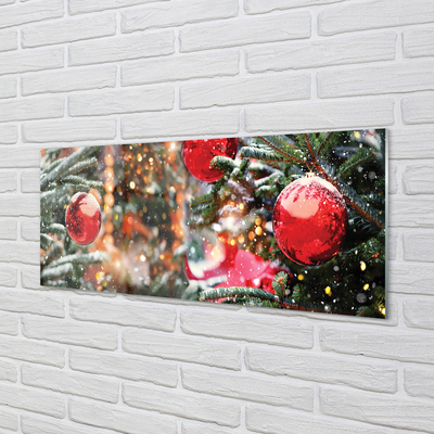 Acrylglasbilder Schneebaumkugeln weihnachtsbäume