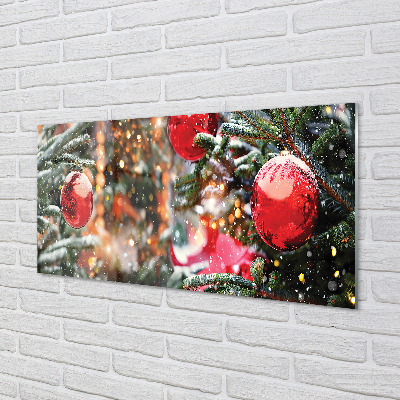 Acrylglasbilder Schneebaumkugeln weihnachtsbäume