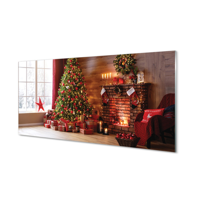 Acrylglasbilder Kamin dekoration geschenke weihnachtsbaum