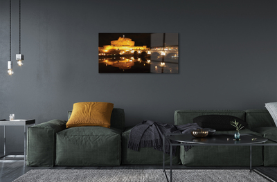 Acrylglasbilder Rom brücke fluss nacht