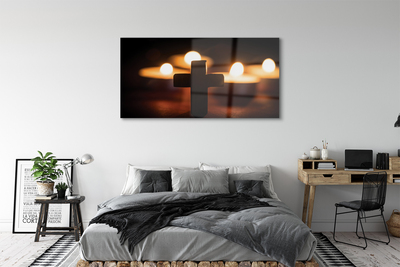 Acrylglasbilder Kreuz von kerzen
