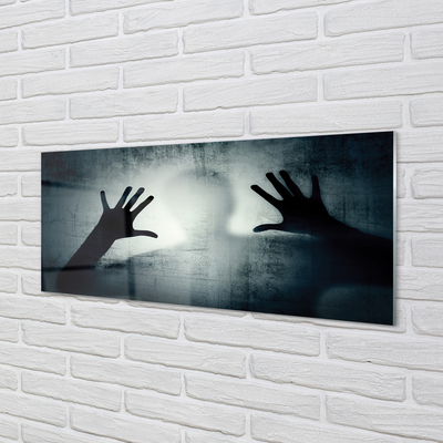Acrylglasbilder Schatten hände und bilden kopf