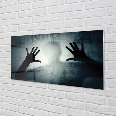 Acrylglasbilder Schatten hände und bilden kopf