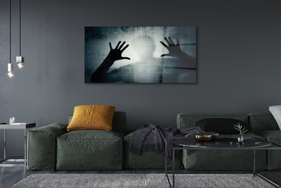 Acrylglasbilder Schatten hände und bilden kopf