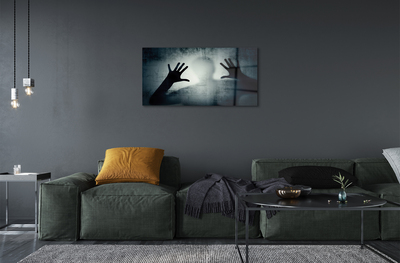 Acrylglasbilder Schatten hände und bilden kopf