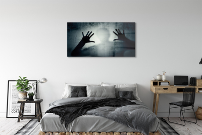 Acrylglasbilder Schatten hände und bilden kopf