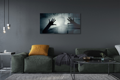 Acrylglasbilder Schatten hände und bilden kopf