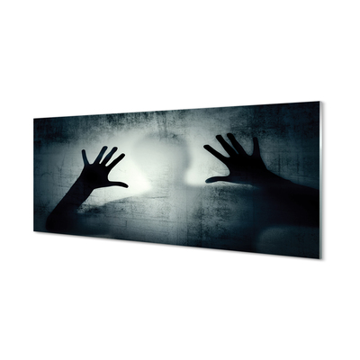 Acrylglasbilder Schatten hände und bilden kopf