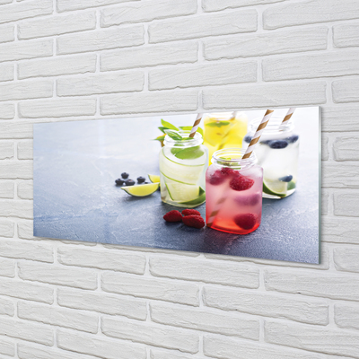Acrylglasbilder Raspberry lemon lime cocktail