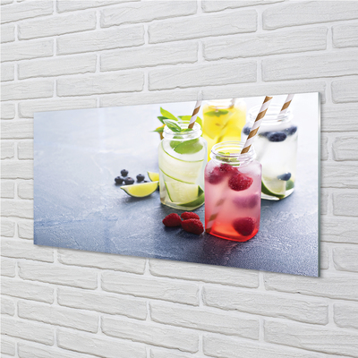 Acrylglasbilder Raspberry lemon lime cocktail