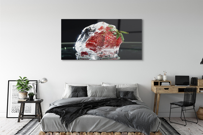 Acrylglasbilder Erdbeeren im eiswürfel