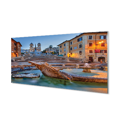 Acrylglasbilder Rom gebäude brunnen sonnenuntergang