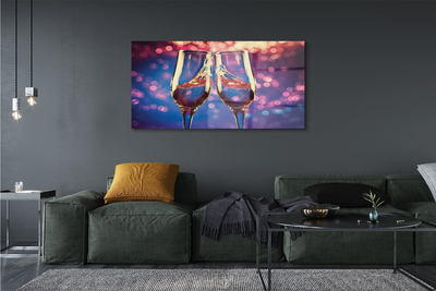 Acrylglasbilder Gläser champagner farbigen hintergrund