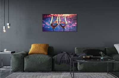 Acrylglasbilder Gläser champagner farbigen hintergrund