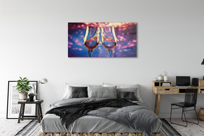 Acrylglasbilder Gläser champagner farbigen hintergrund