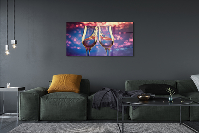 Acrylglasbilder Gläser champagner farbigen hintergrund