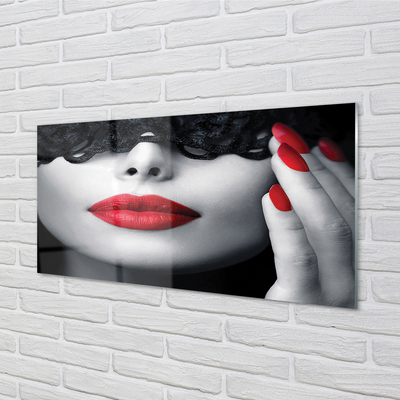Acrylglasbilder Frau mit den roten lippen